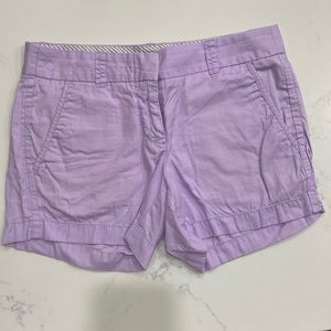 J Crew womens 4” lavender chino shorts